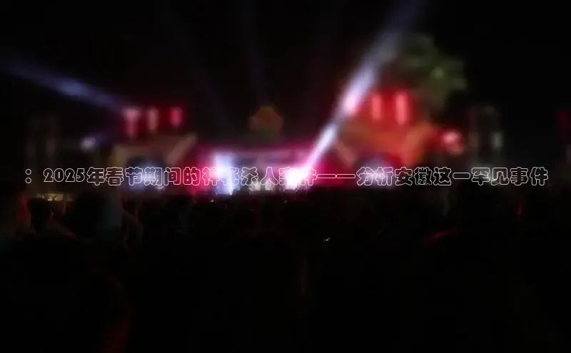 ：2025年春节期间的神秘杀人案件——分析安徽这一罕见事件